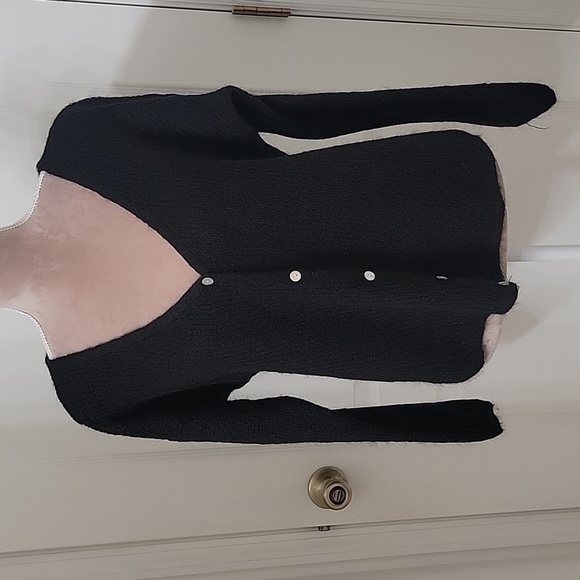 Mamouchka, Size Unknown Black Buttondown 30% Mohair V-Neck Sweater, Great Cond. - Picture 1 of 10